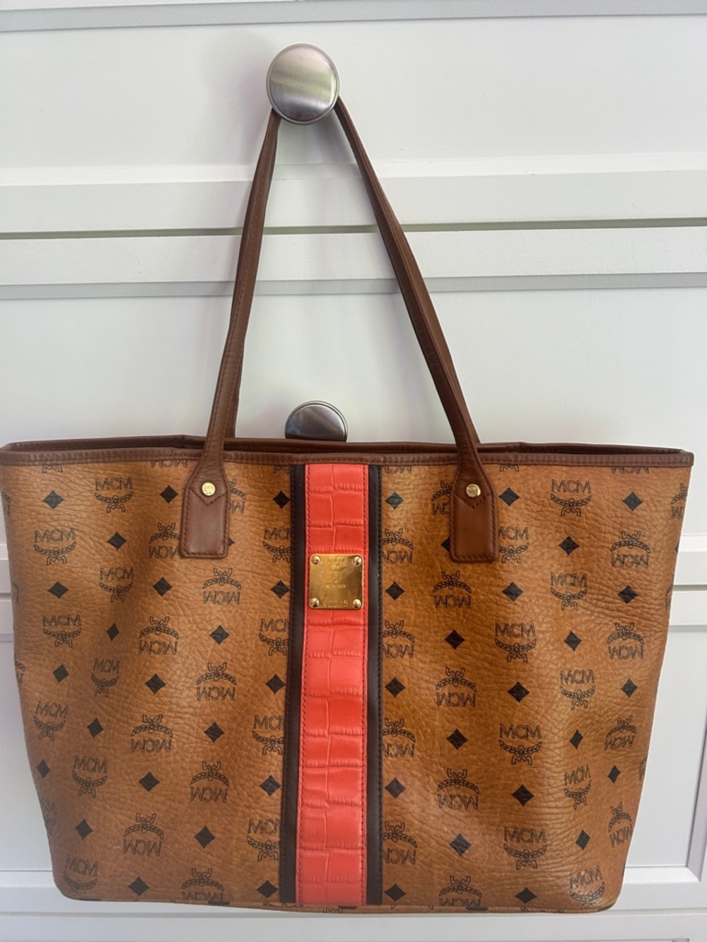 MCM Brown & Orange Tote Bag